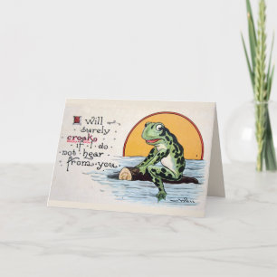 Carte Grenouille Heartsick sur le journal manquant vous 