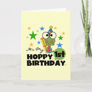 Carte Grenouille Hoppy 1er Anniversaire T-shirts et cade