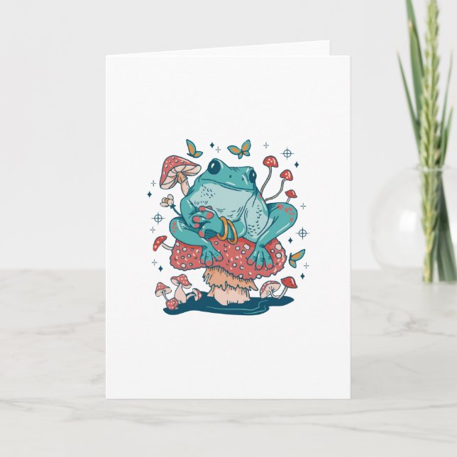 Carte Grenouille Lounge sur un noyau de salon de champig (Devant)