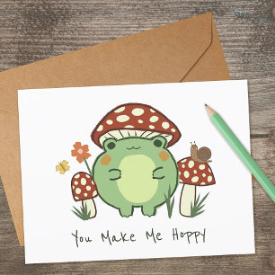 Carte Grenouille mignonne et champignon   Vous Me Faites