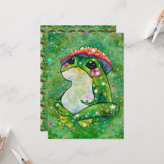 Carte Grenouille nommée Clover (Devant/Arrière en situation)