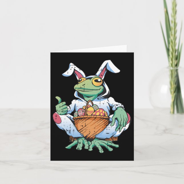 Carte Grenouille Oreilles de Pâques Chasse aux oeufs Pri (Devant)