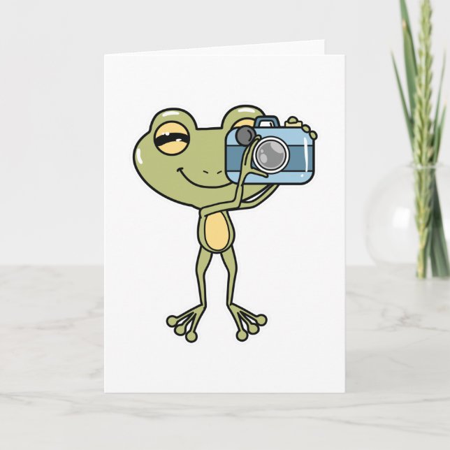Carte Grenouille photographe avec appareil photo (Devant)