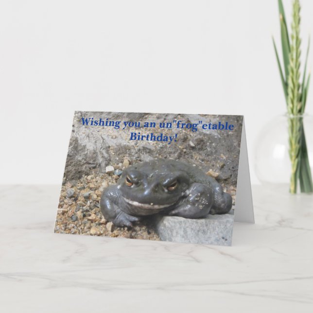 Carte Grenouille souriante géante Salutation d'anniversa (Devant)