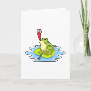 Carte Grenouille sur feuille avec insecte