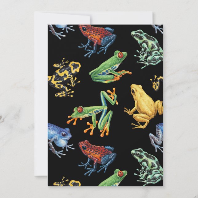 Carte Grenouilles sur noir (Devant)