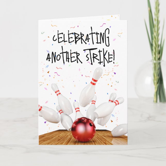 Carte Grève de bowling d'anniversaire (Devant)