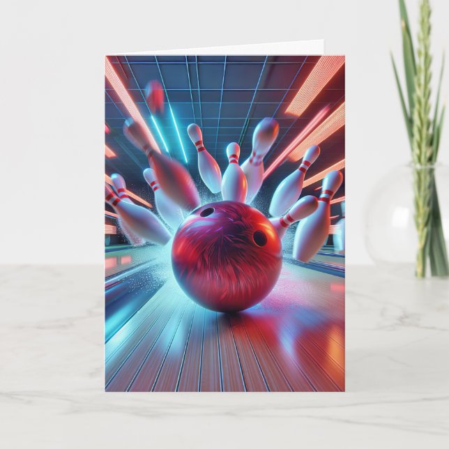 Carte Grève De Bowling Pour Fête des pères (Devant)