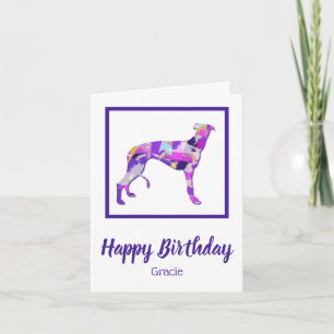 Carte Greyhound / Lurcher Chien Silhouette PPY&B Anniver