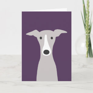 Carte Greyhound mignonne, Greyhound italien ou Whi