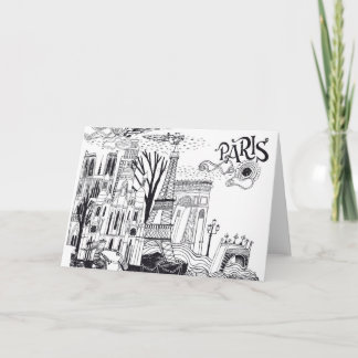 Carte Griffonnage de Paris France