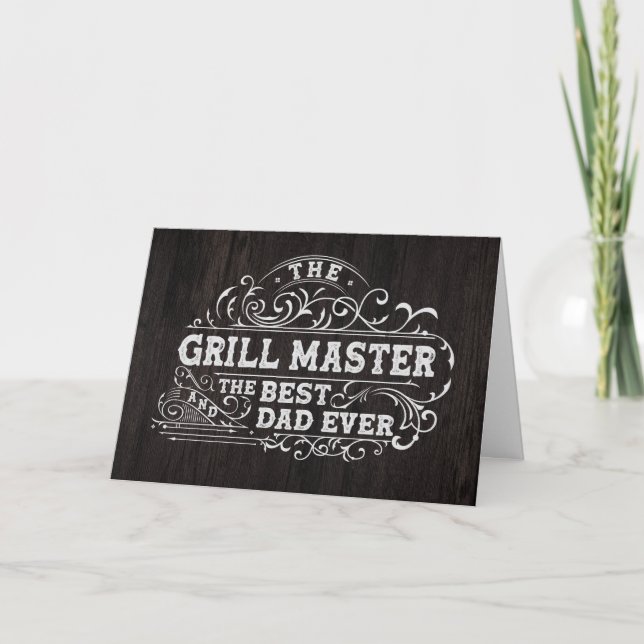 Carte Grill Master et meilleur papa jamais Fête des père (Devant)