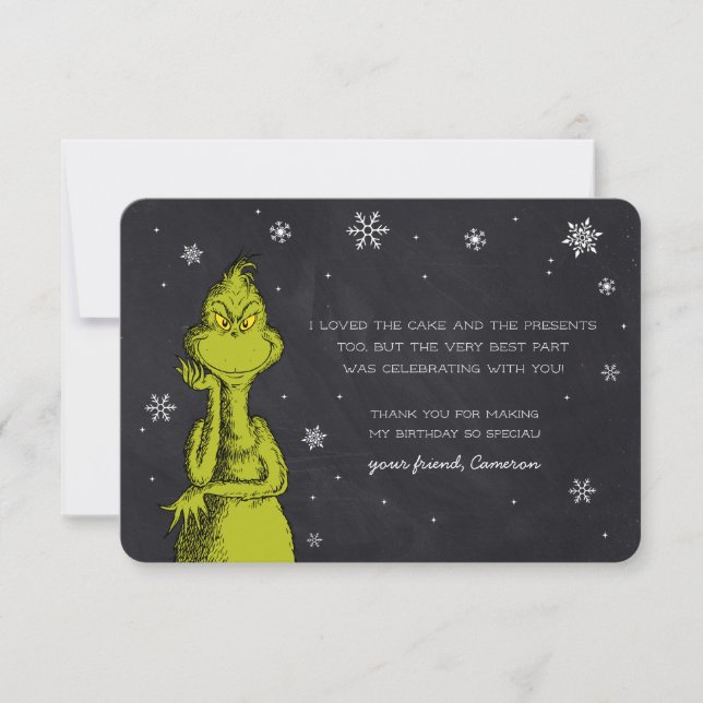 Carte Grinch Chalkboard Anniversaire (Devant)
