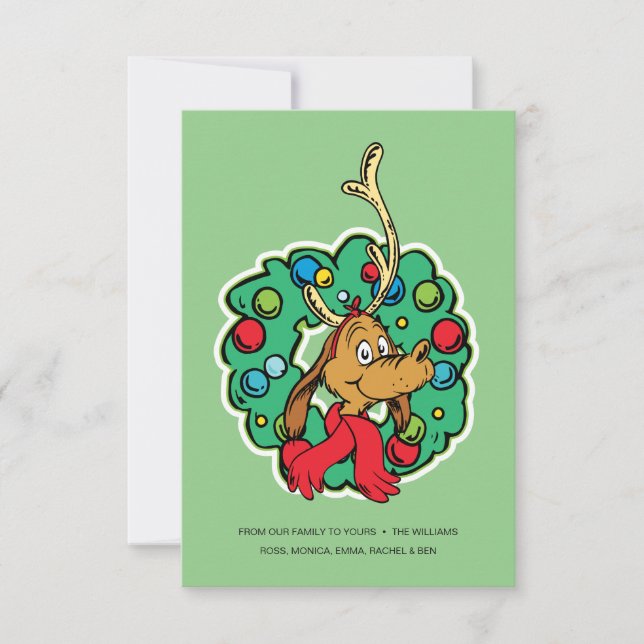 Carte Grinch | Couronne de Noël de Max (Devant)