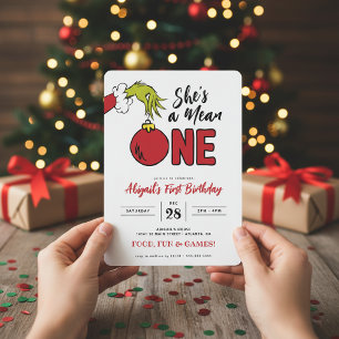 Carte Grinch Elle est méchante 1er Anniversaire