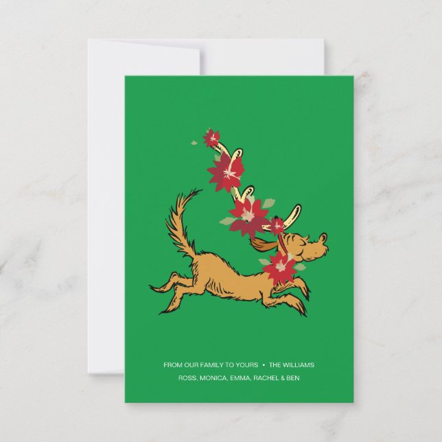 Carte Grinch | Max Pointsettia de Noël (Devant)