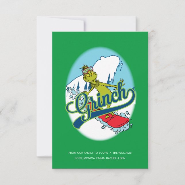 Carte Grinch Snowboarding (Devant)