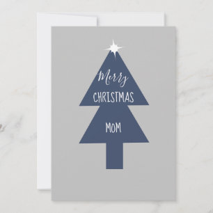 Carte gris bleu arbre de Noël simple