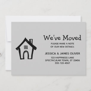 Carte gris simple "Nous avons bougé" avec Little H