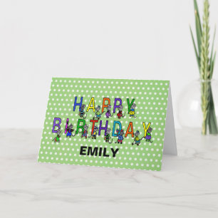 Carte Gris souris d'anniversaire sur Pois