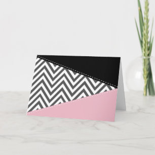 Carte Gris Zigzag, Gris Chevron, Motif Zigzag, Rose