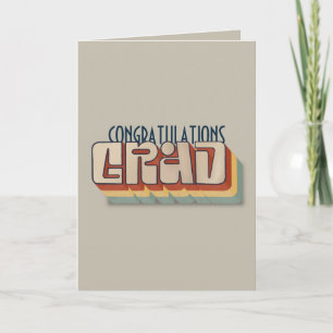 Carte grise moderne retro 3D typographique
