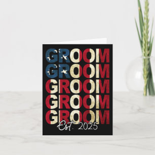 Carte Groom Bride Est. Drapeau américain 2025 : Des coup