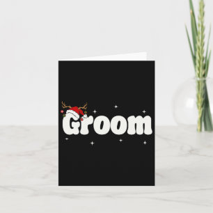 Carte Groom Bride Père Noël Couples tenues de Noël Xmas
