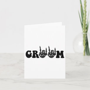 Carte Groom Bride squelette gothique Halloween Mariage B