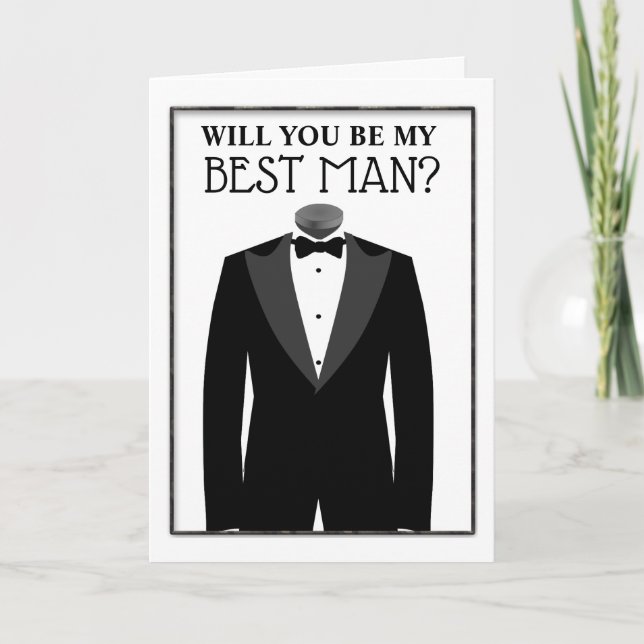 Carte Groom in tuxedo serez-vous mon meilleur homme form (Devant)
