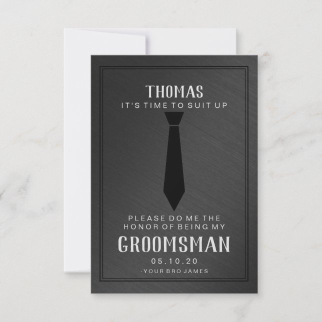 Carte Groomsman - Black Tip II off Black (Devant)
