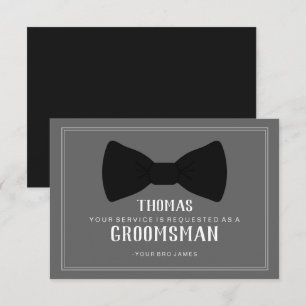 Carte Groomsman - Cravate noire