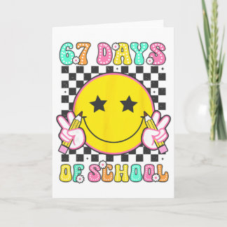Carte Groovy 67 Days Of School Smile Face Teacher Kids W