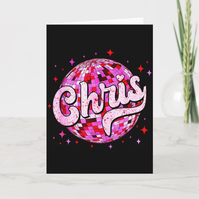 Carte Groovy Chris First Name D I Love Chris Tees Meme  (Devant)