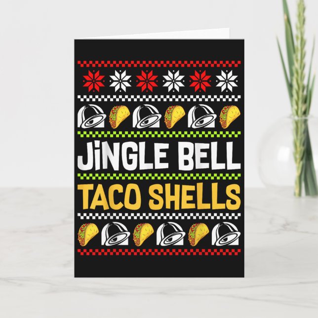 Carte Groovy Christmas Jingle Bells Taco Shells Ugly Xma (Devant)