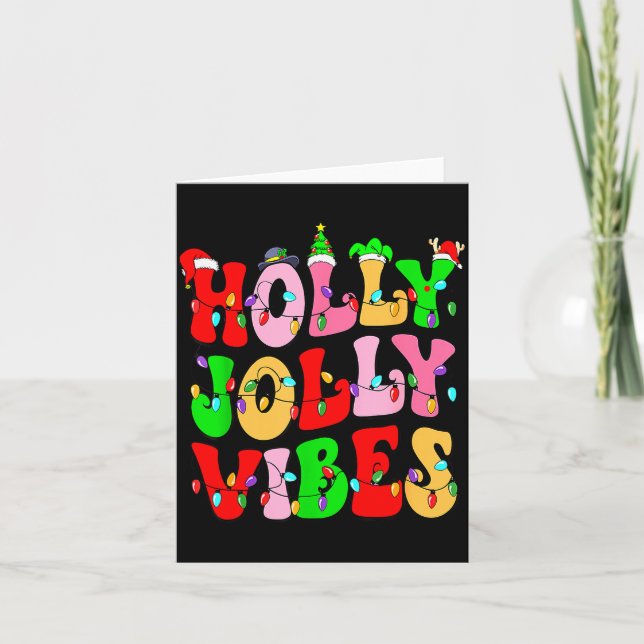 Carte Groovy Holly Xmas Jolly Vibes Nk Christmas Xmas Me (Devant)
