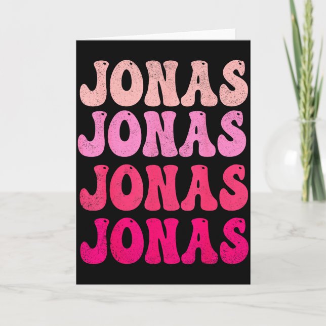 Carte Groovy Jonas First Name D I Love Jonas Tees Meme  (Devant)