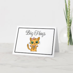 Carte Gros câlins   Cute chat orange   Amitié