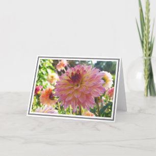 Carte Gros plan Décoratif Jaune Rose Dahlia