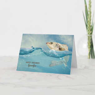 Carte gros poisson dans l'eau pour l'anniversaire de gra