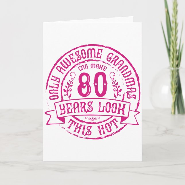 Carte Grossesse chaude amusante 80e anniversaire (Devant)