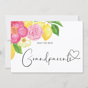 Carte Grossesse Révéler Grand Grand-Parents Bébé Floral