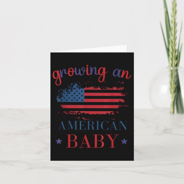Carte Grossissant Drôle Un Américain Grossesse Bébé 4ème (Devant)