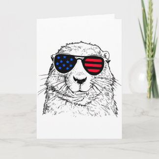 Carte Groundhog 4th July America Usa Flag For Women Kids