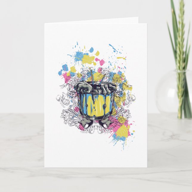 Carte groupe, batterie, basse, musicien, jazz, drummer d (Devant)