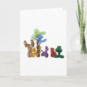 Carte groupe d'animaux en ballons