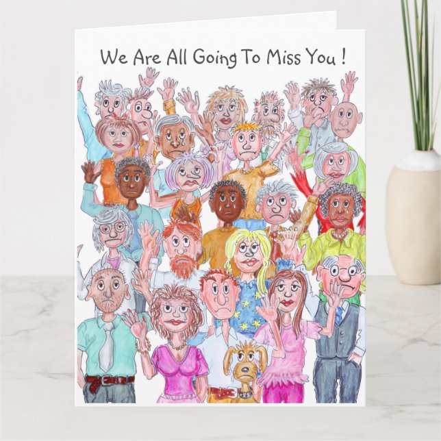 Carte Groupe de Caricaturistes qui saluent au revoir (Devant)