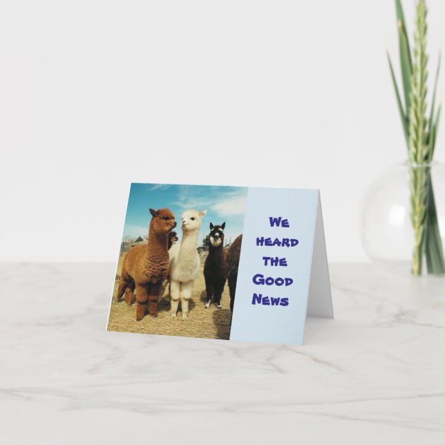 CARTE GROUPE DE **FÉLICITATIONS BONNES NOUVELLES** (Devant)