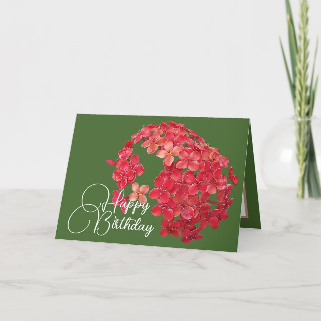 Carte Groupe de petites fleurs rouges Arrière - plan ver (Devant)