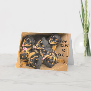 CARTE GROUPE DE PUPS DIT **JOLI ANNIVERSAIRE**